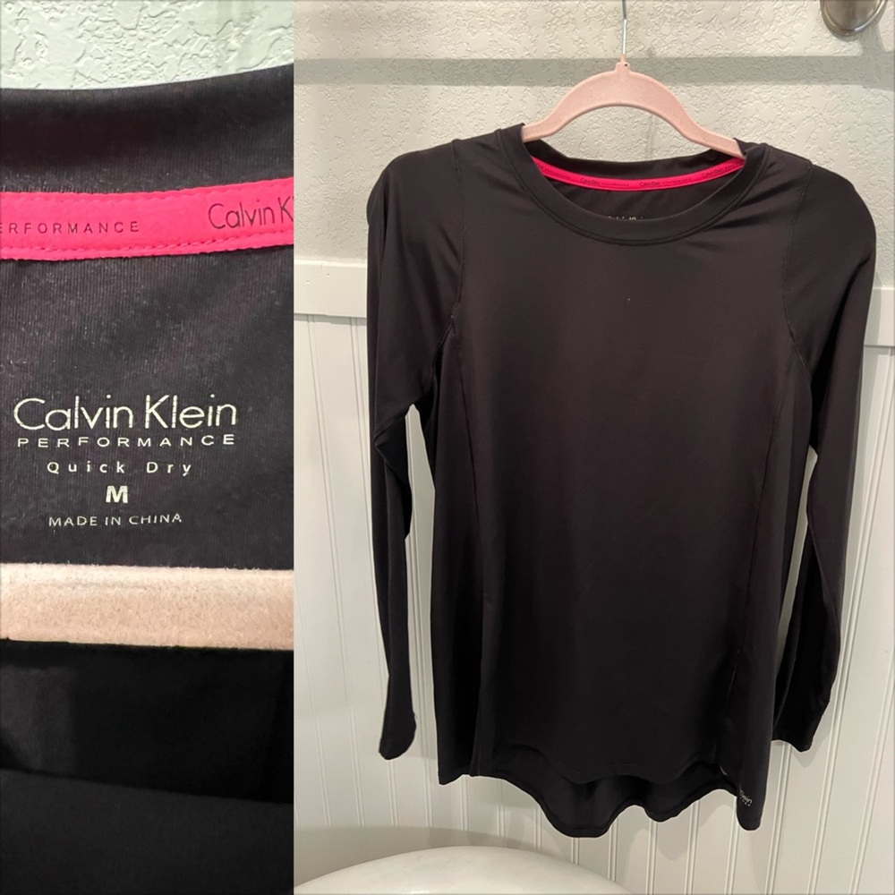 Calvin Klein Performance Black Fitted Long Sleeve T-Shirt